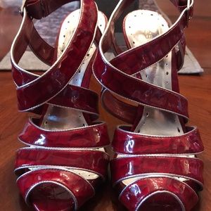 BCBGirl red high heel shoes